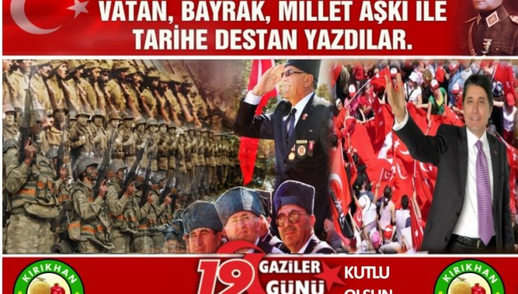 BAŞKAN YAVUZ; “19 EYLÜL GAZİLER GÜNÜMÜZ KUTLU OLSUN”