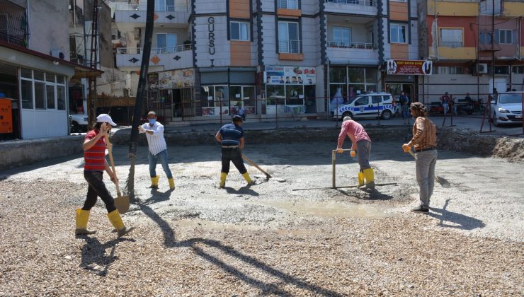 Yeni semt pazarının ilk betonu döküldü