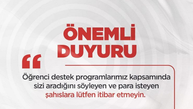 BAŞKAN ÖNTÜRK’TEN DOLANDIRICILIK UYARISI